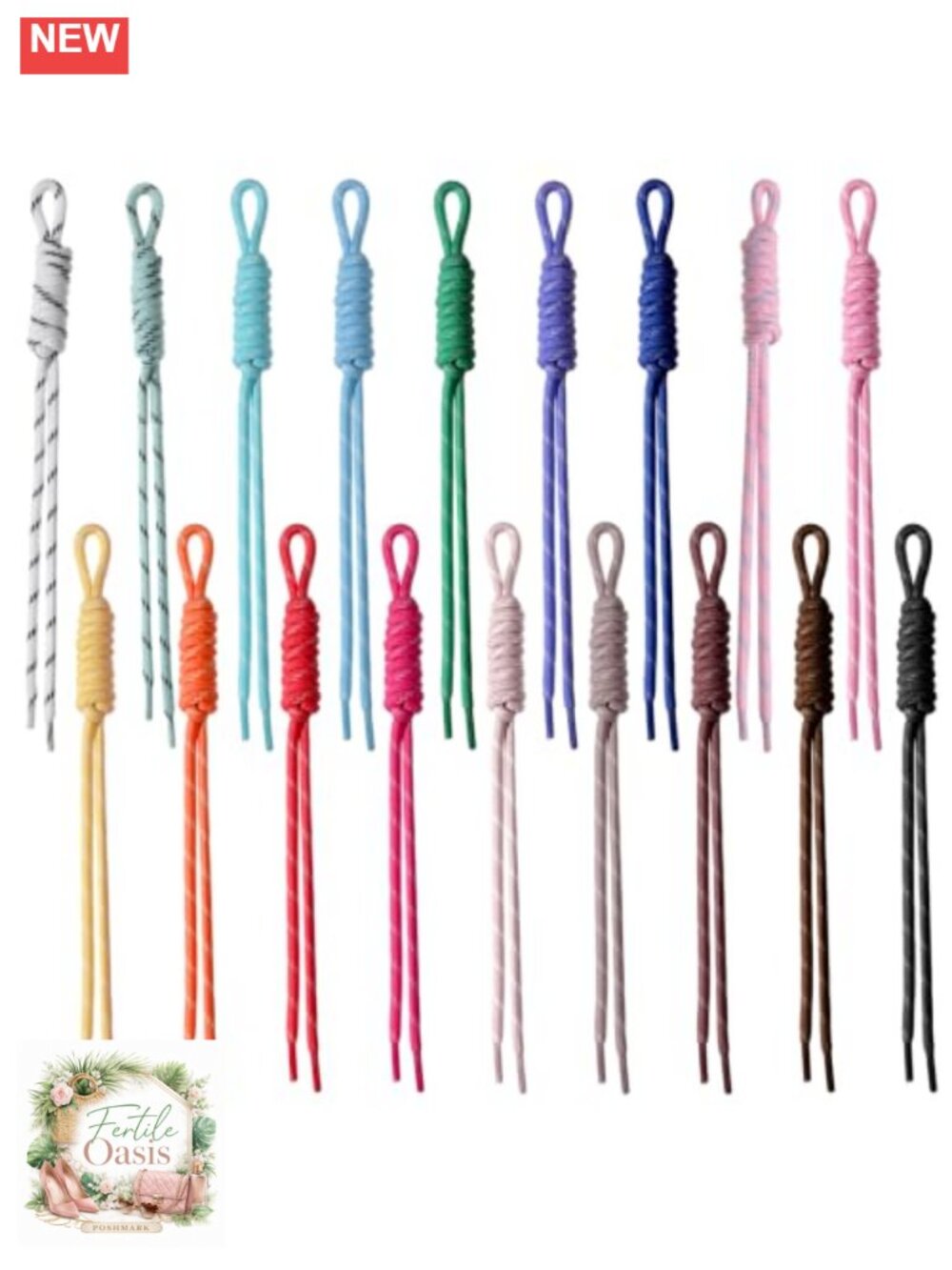 18 Pack Braided Paracord Keychains DIY Bag Charms Durable Polyester